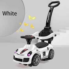 aybee Kids Ride on Car, Push Car for Toddlers with Music, Light, Safety Bar & Push Handle | Baby Ride On Car Toy for Toddlers | Baby Car for Boys Girls to Drive 6 to 24 Months (White)